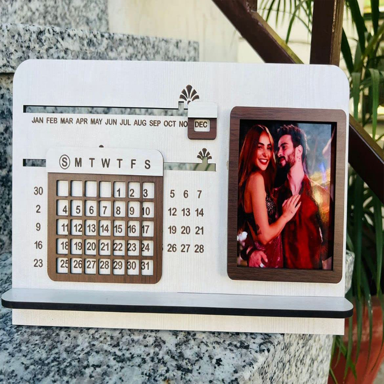 Table Calendar 2023 Calendar Perpetual Calendar Wooden Rectangle with your photo 