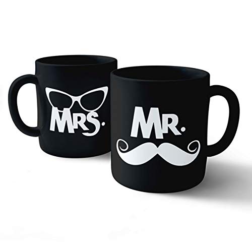 Mr. and Mrs. Couple Gifts for Wedding and Marriage Anniversary- 2 Coffee Mug - 330 ml 