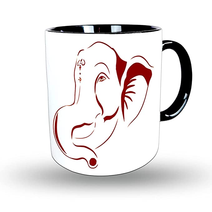 COFFEE MUG FOR GANESH CHATURTHI CUSTOMIZE COFFEE MUG BLUE COLOR GLOSSY FINISHING CERAMIC MUG 348 ML