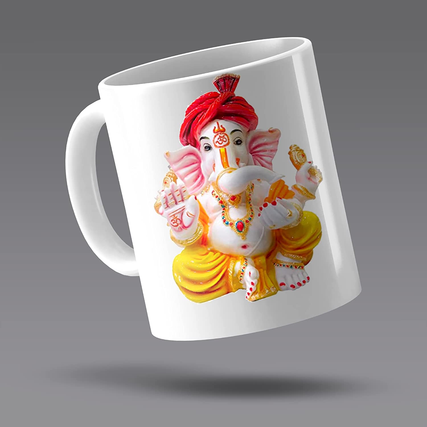 Ganesha Printed White Coffee, Tea Mug for Ganesh Chaturthi Festival, Stain Resistant 