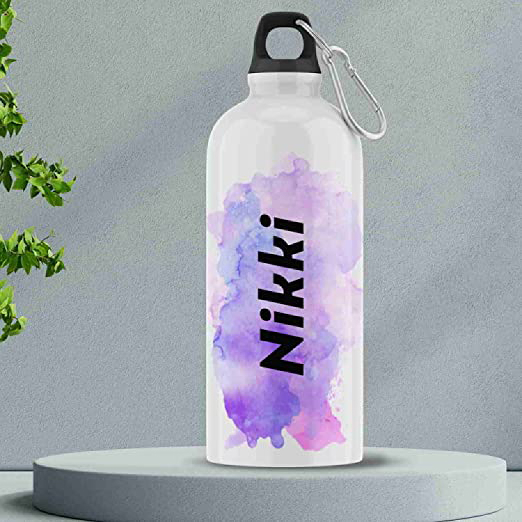 Personalised Sipper/Water Bottle Aluminium 600 ML - Best Gift for Birthday, Name - Nikki