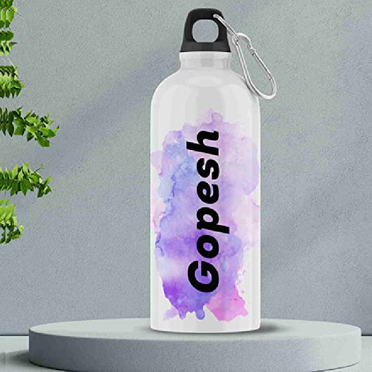 Personalised Sipper/Water Bottle Aluminium 600 ML - Best Gift for Birthday, Name - Gopesh