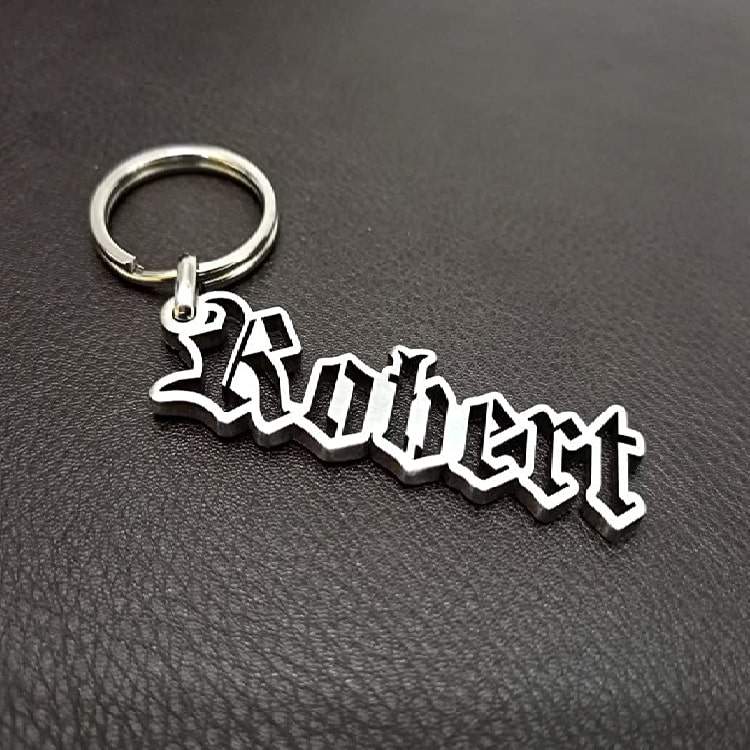 Personalized Name Key Chain Silver 