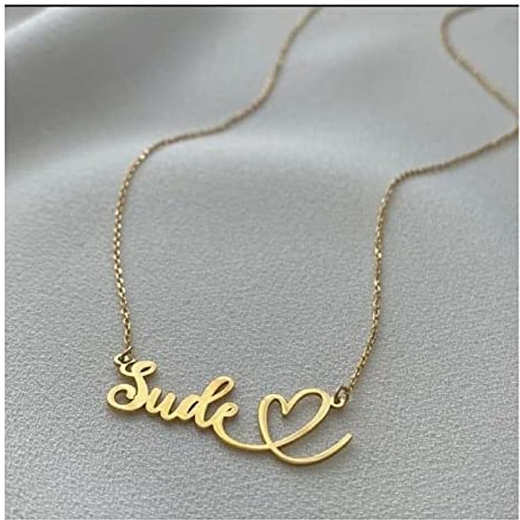 Personalized Single Name With Heart Necklace