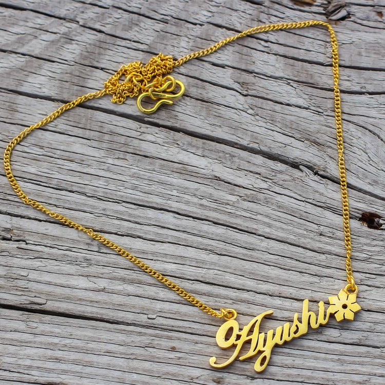 Personalized Gold Plated and No Stone Necklace for Unisex Adult