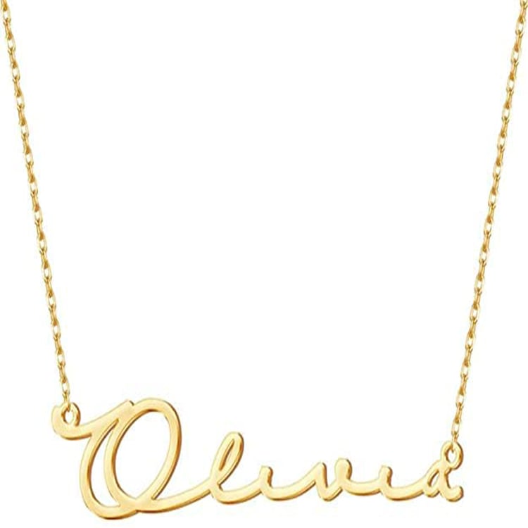  Personalized Single Name Signature Style Brass Necklace Pendant With Ur Name Or Love One Name