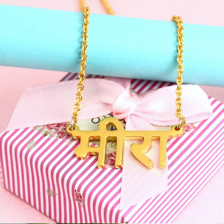 Personalized Gold Name Pendant Necklace, Best Jewelry Gift for Girls 