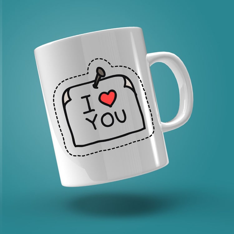 Personalized White Printed Mug I love You 325ml 