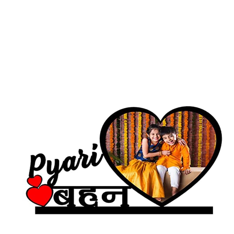 Personalized Pyari Behen Wooden Cutout Table Frame for Sister