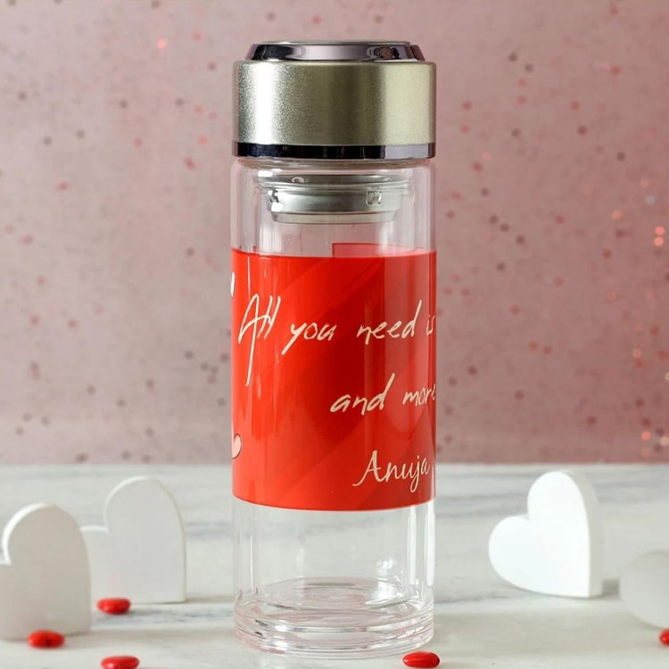 Personalized Glass Water Bottle (600 ml)