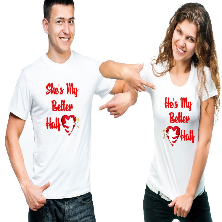 Couple Valentine Graphic Printed Design T-Shirt(My Better half)