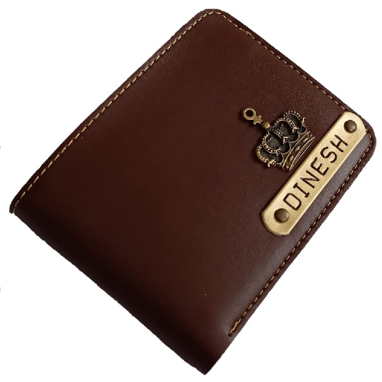  Men's Faux Leather Customized Wallet (Dark Brown)