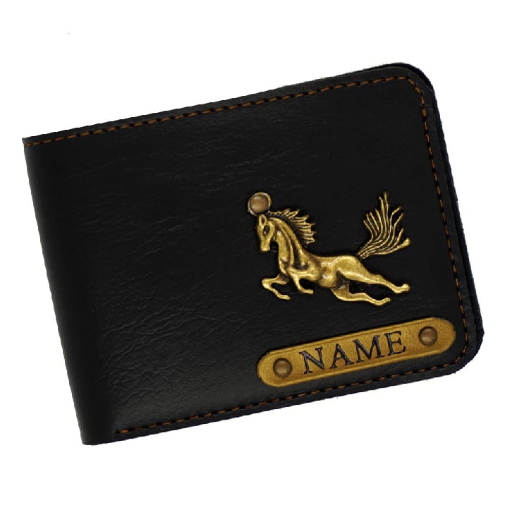 Men's Artificial Leather Personalized Wallet (Black)