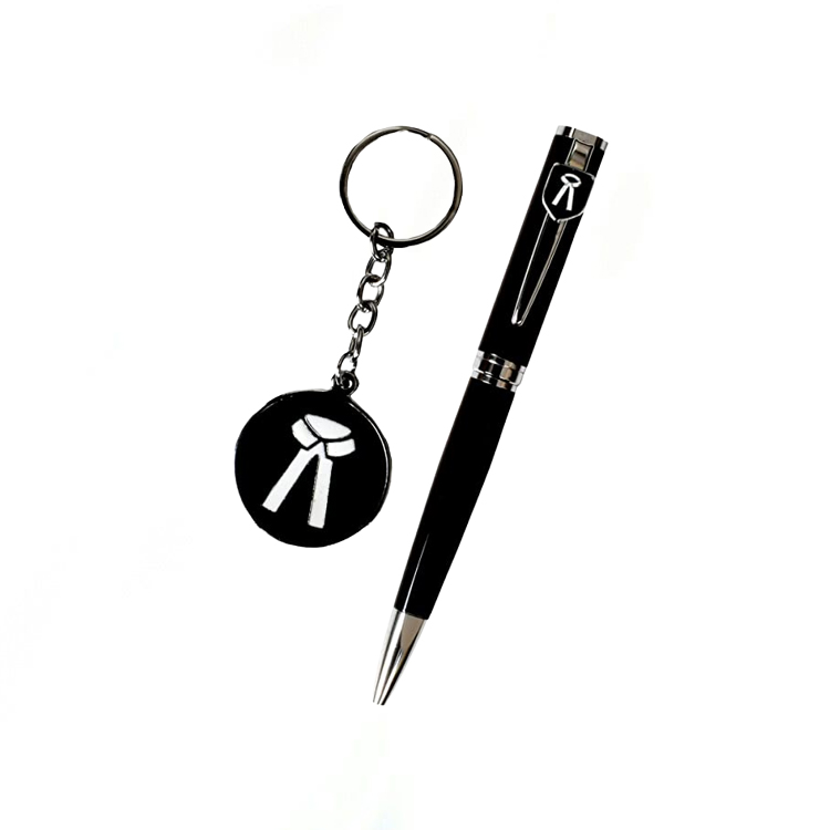  Advocate Personalized Matt Black Ball Pen & Keychain With 